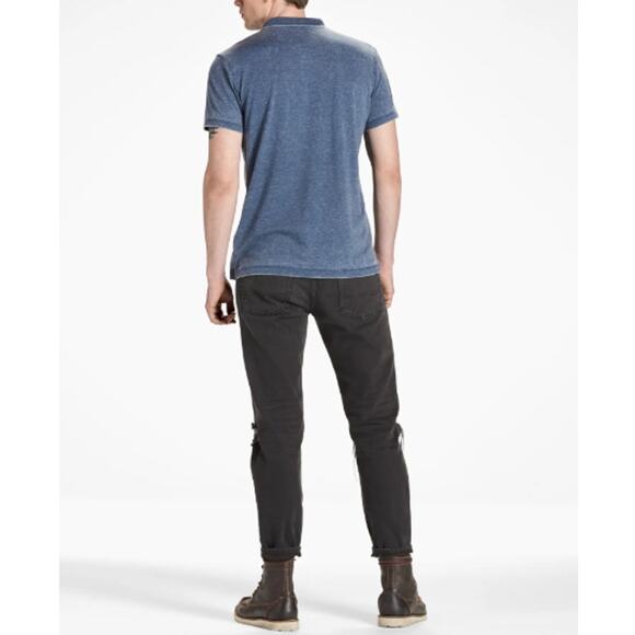 NEW LUCKY BRAND Men's Blue Venice Burnout Polo Shirt Size 2XL - Picture 2 of 7